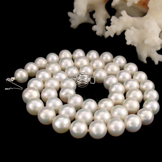 genuine fresh pearl silver necklace $28