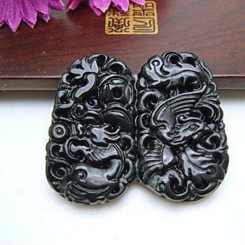 natural black jade pendant $10