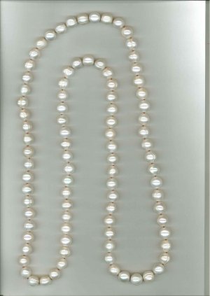 12-13mm Short Potato with Circles Endless Necklace 44" White
