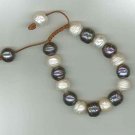 BR429-1213S Short Rice Bracelet White and Dark