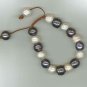 BR429-1213S Short Rice Bracelet White and Dark