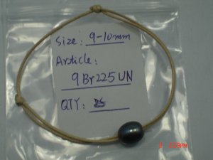 9-10mm Rice Bracelet Dark with Light Brown Thread