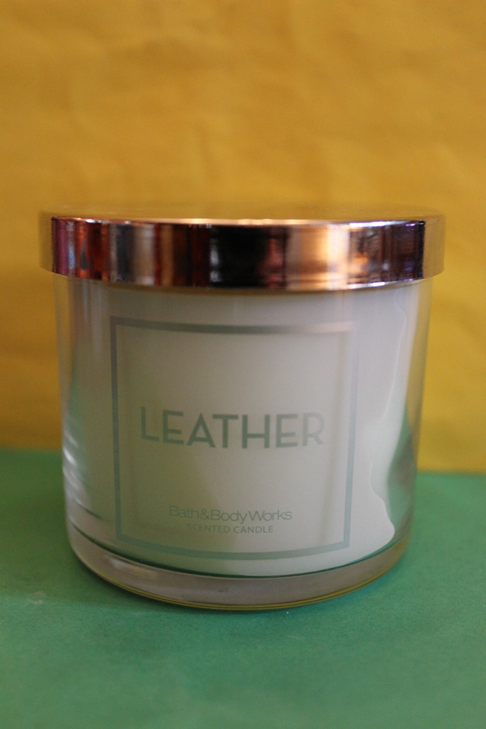 Bath & Body Works Leather 4 oz Wax Jar for Candle or wax burner
