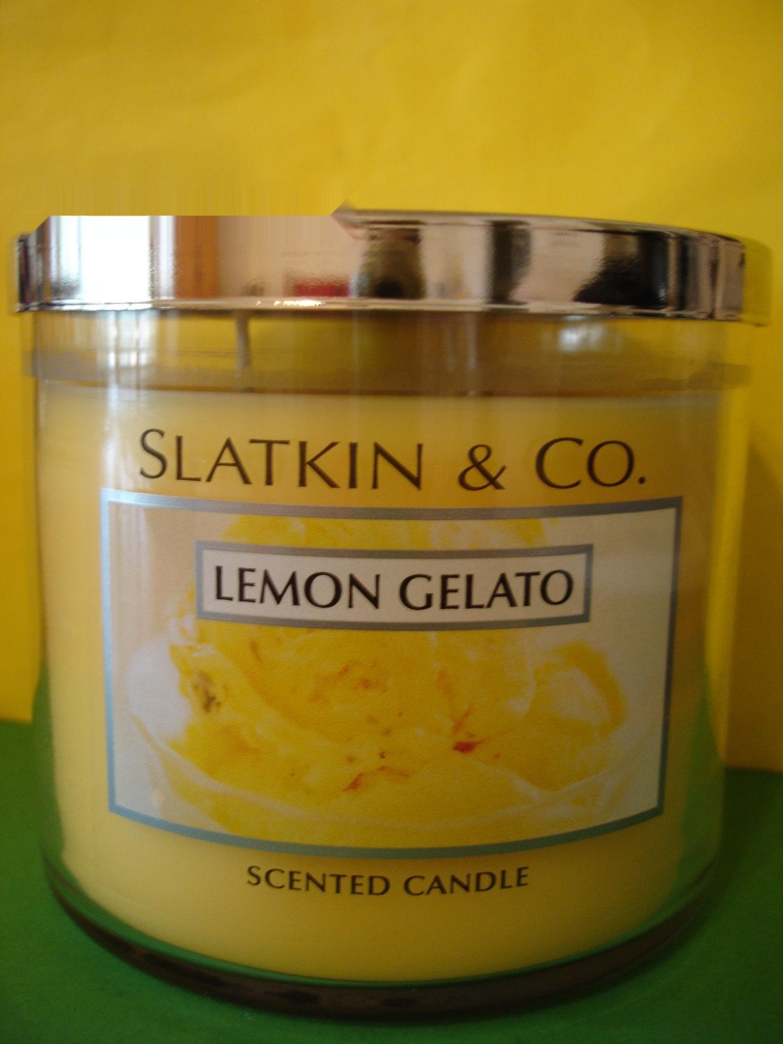 Bath & Body Works Slatkin Lemon Gelato Candle 3 Wick