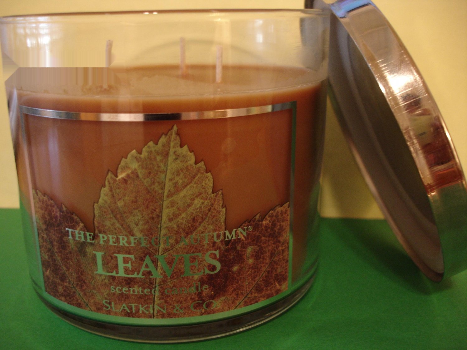 Bath & Body Works Leaves 3 Wick Candle Large