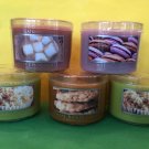 Bath & Body Works Slatkin 5 Lavender Macaroon, Apple, Hot Chocolate, Oatmeal 1.6 oz Mini Candle