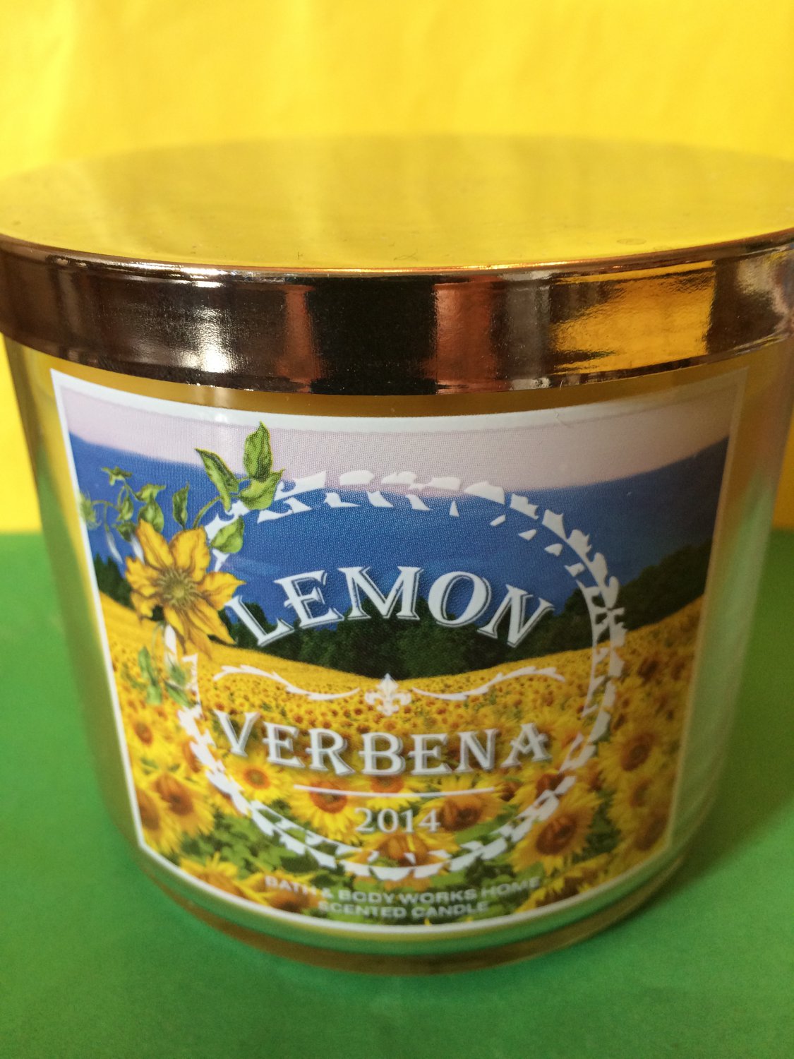 Bath And Body Works Lemon Verbena 3 Wick Candle Large