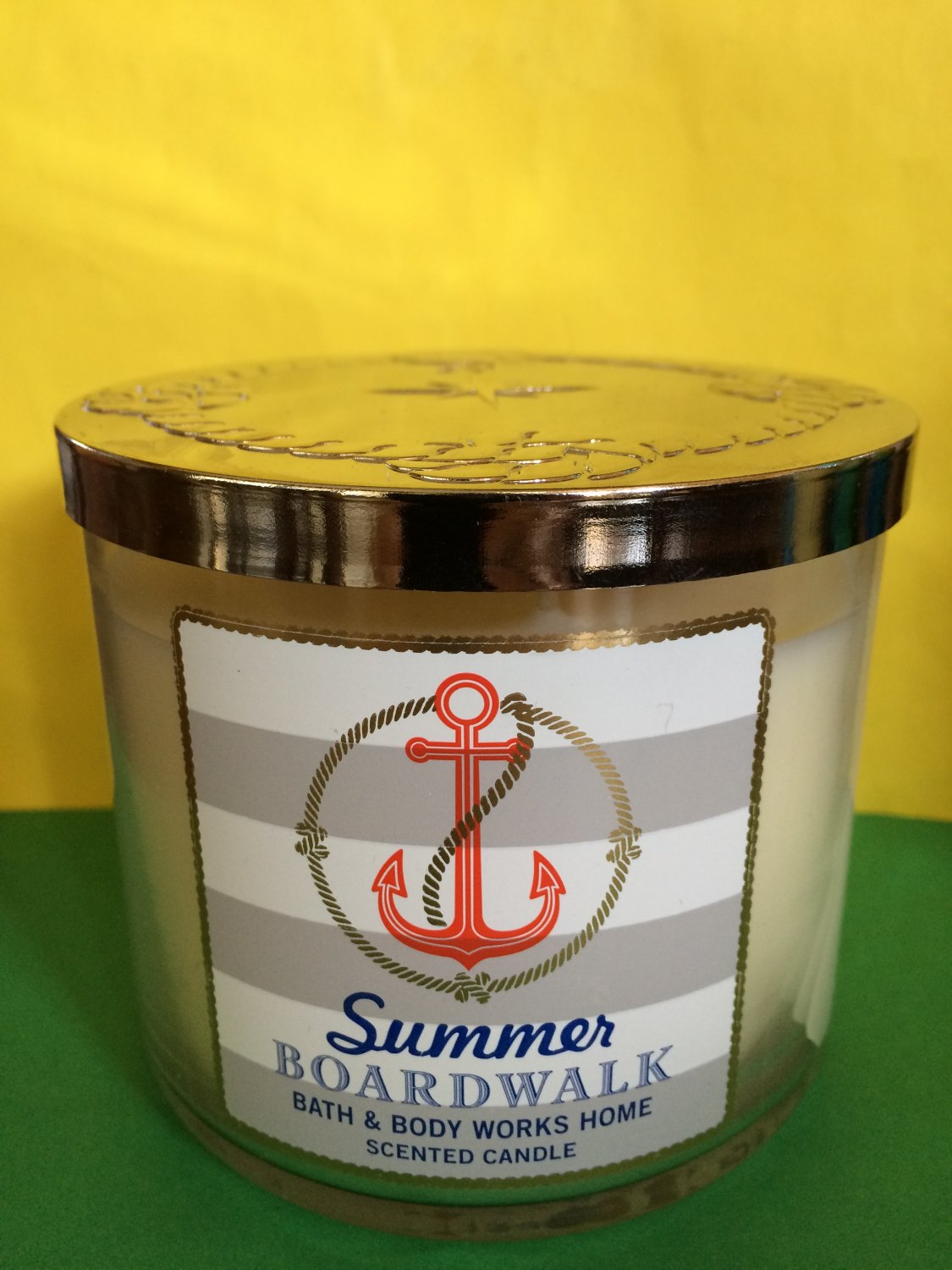 Bath and Body Works Summer Boardwalk Anchor Candle Large 3 Wick