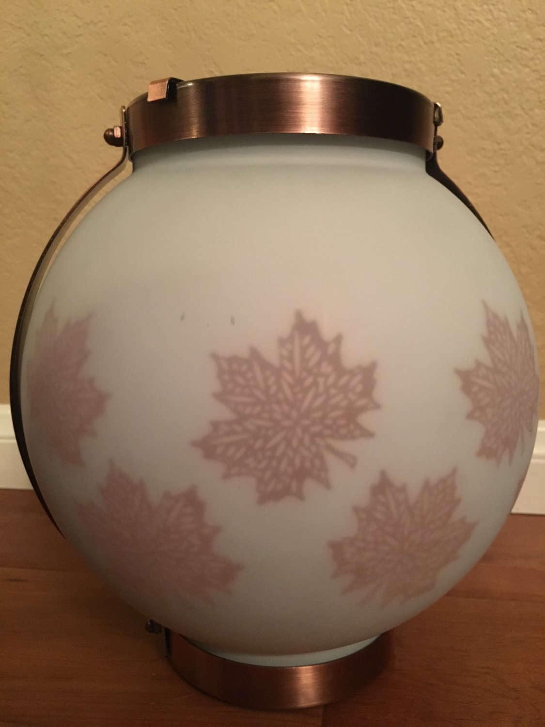 Bath and Body Works Leaf and Copper Globe Luminary Candle Holder Large