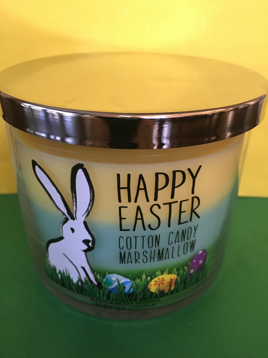 Bath & Body Works Happy Easter 2016 Triple Color Cotton Candy 3 Wick
