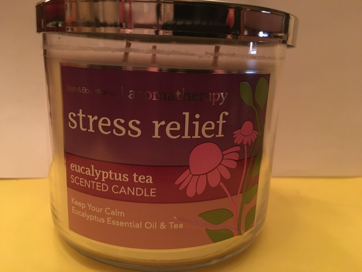 Bath & Body Works Aromatherapy Eucalyptus Tea Candle 3 Wick