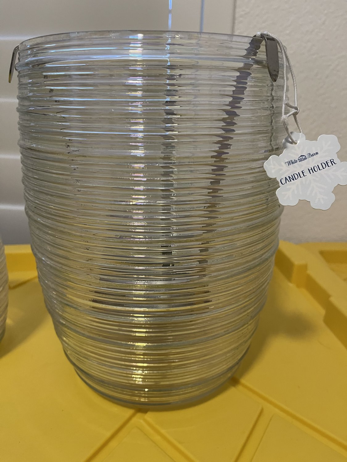 Bath and Body Works Glass Iridescent Luminary Candle Holder Large