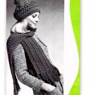 Tam Hat Cap and Scarf Pattern in Hairpin Lace Vintage 725007