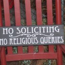 Primitive French Country Wood Vinyl Sign -Custom Made  No Soliciting Sign
