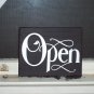 Open Closed Window Retail French County Shabby Wood Vinyl Sign