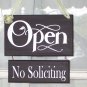 Whimsical Shabby Retail Shop Store Wood Sign Vinyl Open Closed No Soliciting