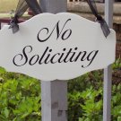 Victorian Shabby Cottage Chic No Soliciting Wood Vinyl Sign Door Hanger Wreath