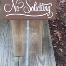 Whimsical Primitive Country No Soliciting Wood Vinyl Stake Sign - Yard Art Decoration