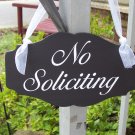 Elegant Vintage Chic Style No Soliciting Wood Vinyl Sign