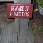 Beware of Guard Dog Wood Vinyl Sign with Metal Stake Yard Garden Outdoor Home Decor