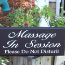 Massage In Session Please Do Not Disturb Wood Vinyl Sign Spa Door Hanger Business Retail Store Shop