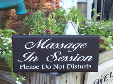 Massage In Session Please Do Not Disturb Wood Vinyl Sign Spa Door Hanger Business Retail Store Shop