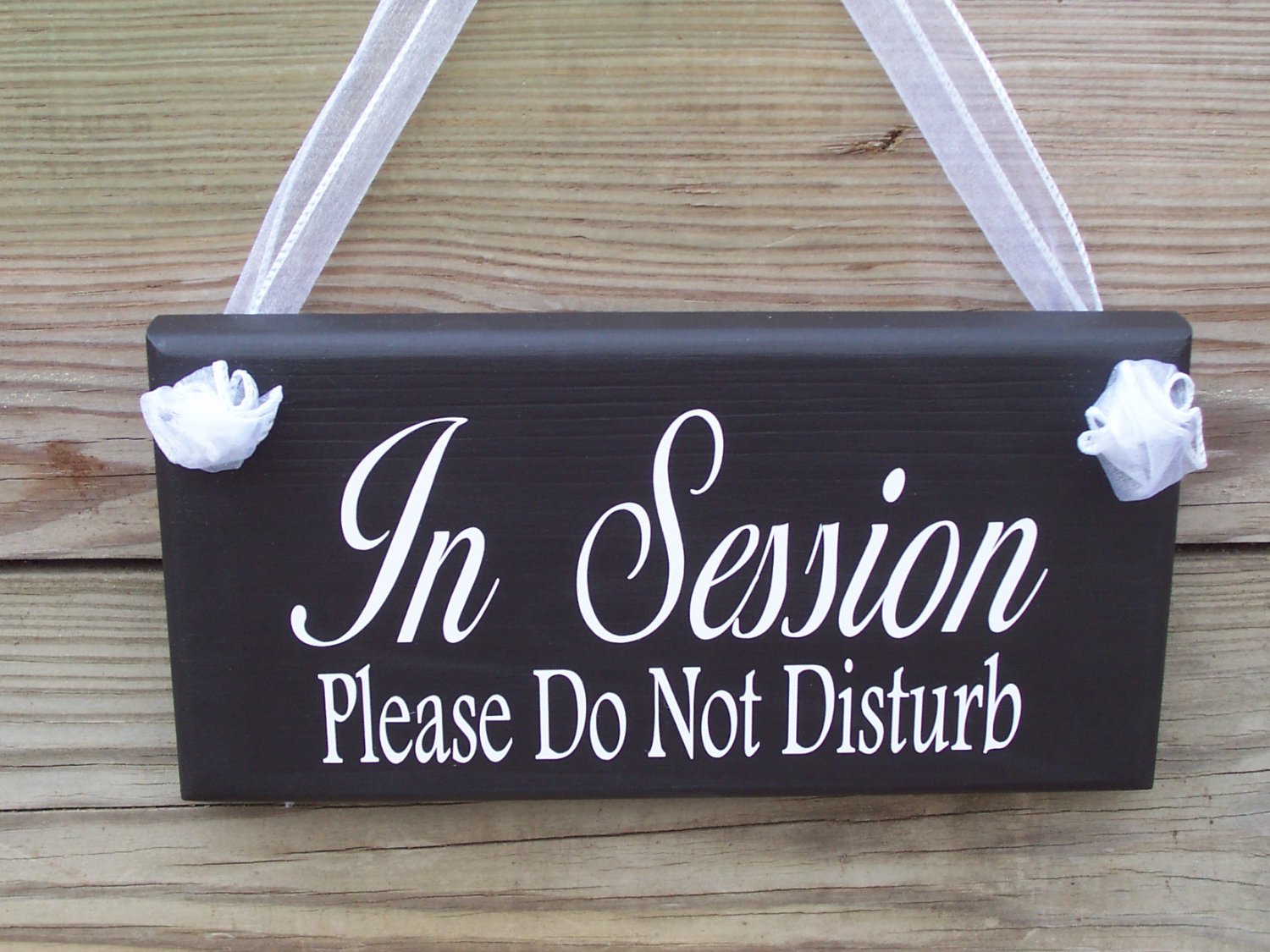 In Session Please Do Not Disturb Wood Vinyl Sign Business Office Door