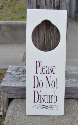 Please Do Not Disturb Door Knob Hanger Sign Office Business Wood Vinyl Sign Health Beauty