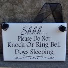 Dogs Sleeping Do Not Knock or Ring Bell Wood Sign Vinyl Custom Doorbell Plaque