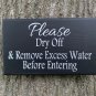 Pool Area Sign Dry Off for Safety Wood Vinyl Sign Wall Hanging Decor Summer Signage
