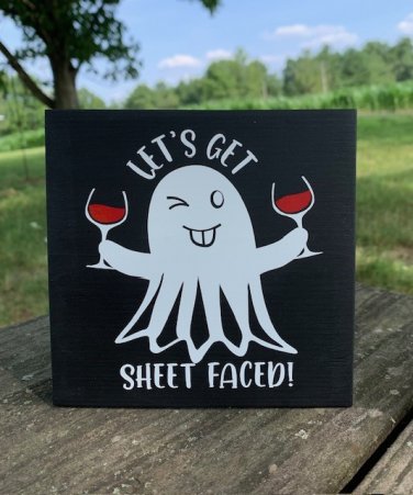 Fall Halloween Sign Ghost for Tabletop Tiered Tray Counter Home Decor by Heartfelt Giver