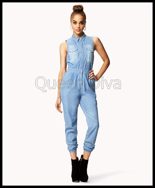 forever 21 chambray jumpsuit