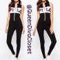 Fila Claudia style Sport logo stretch nylon polyester jumpsuit romper M Medium 6 8 10