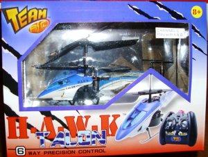 HAWK TALON 3 CHANNEL R/C HELICOPTER In Blue, Red Or Yellow