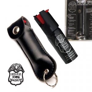 1/2 oz Magnum OC-17 Defensive Pepper Spray-UV Dye-Mace w/Black Leather KeyChain Case