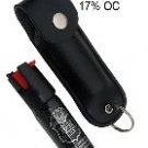 1/2 oz Magnum OC-17 Defensive Pepper Spray-UV Dye-Mace w/Black Leather KeyChain Case