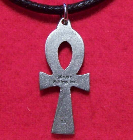 Fine Pewter Egyptian Ankh Pendant Necklace Made in U.S.A.