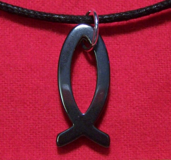 Hemalyke Fish Religious Pendant Cotton Cord Necklace