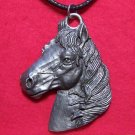 Pewter Beautiful Detailed Horse Head Pendant Necklace