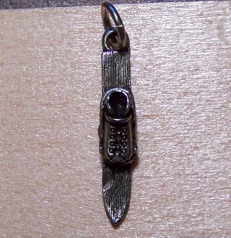 Pewter Ski with Boot Charm Lead Safe Made in the U.S.A.