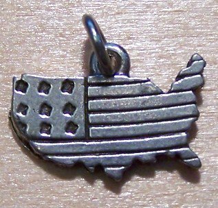 Pewter United States of America Charm Lead Safe U.S.A.