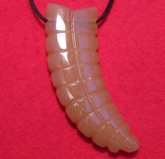 Red Aventurine Natural Stone Rattlesnake Tail Pendant R7