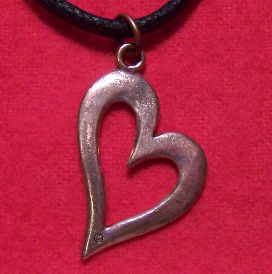 Antiqued Copper Pewter True Love Heart Pendant Necklace