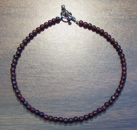 Garnet Natural Stone 9.5" Anklet Made in the U.S.A.