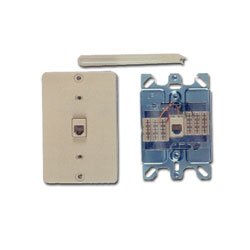 Allen Tel Wall Phone Jack - 4 Conductor, 6 Position 110 Termination - White AT630ABC-4-15