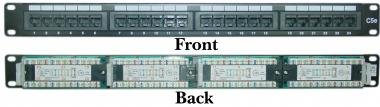 24 Port Cat5e Patch Panel, 110 Type, 568a 568b, 19" Rackmount
