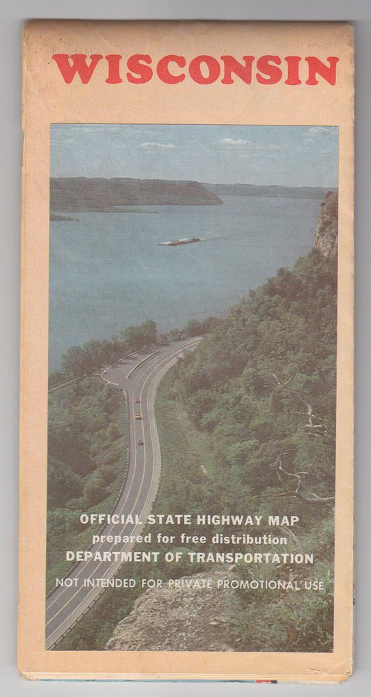 1982 82 Wisconsin Official State Highway Map Department Transportation Road Map