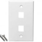 2 Port White Wall Plate for Keystone Jack Cat5 Cat5e Cat6 RJ45 Phone Data New