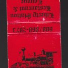 Liberty Station Restaraunt & Lounge Milton WI 47 Grant 4-4-0 of 1873 Matchbook