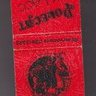 Polecat & Lace Saloon Restaraunt "Spirits & Vittles" Red Black Raised Matchbook